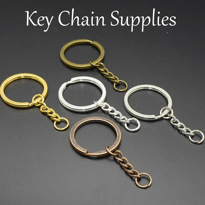 500 x KeyChain Supplies, 30mm Key Ring Key Chain, Bulk Split Keyring