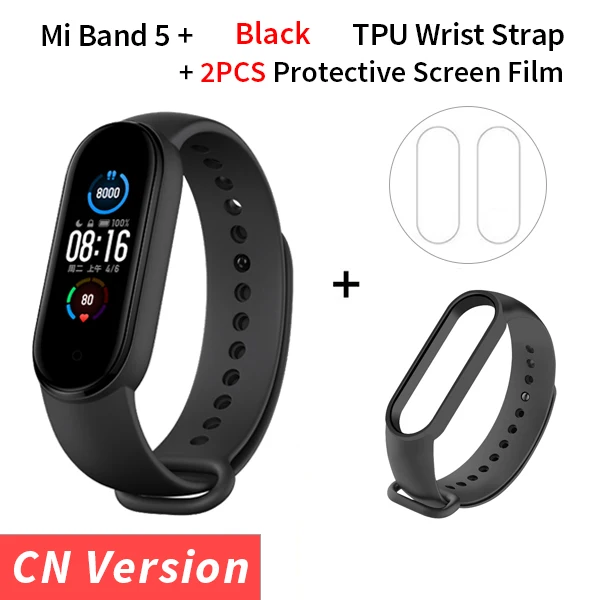 Xiaomi Mi Band 5 Smart Bracelet 4 Color AMOLED Screen Miband 5 Smartband Fitness Traker Bluetooth Sport Waterproof Smart Band 