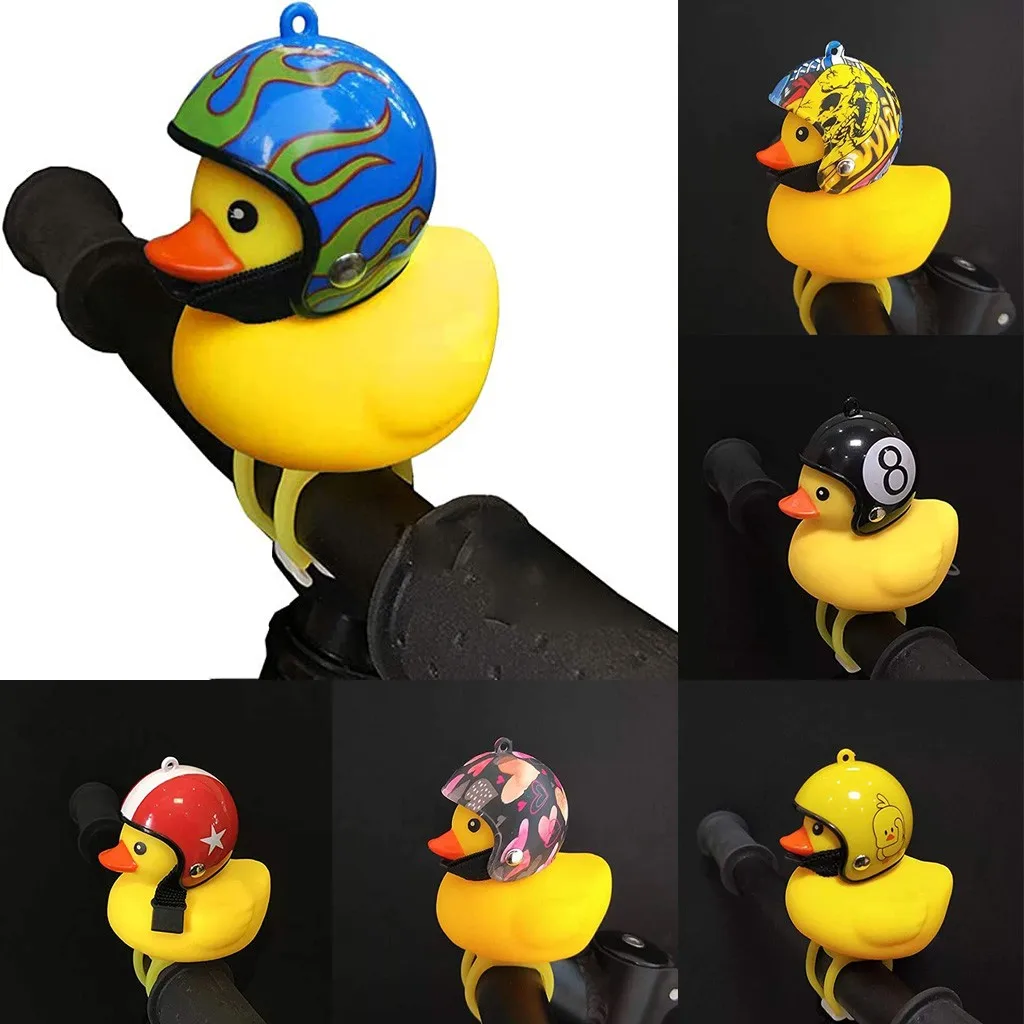 

Bicycle Duck Bell with Light Yellow Broken Wind Small Duck Hard Hat Helmet Cycling Equipment MTB Light Bike Handlebar Ring Horn