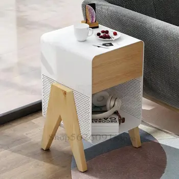 

Iron Art Bedside Cabinet Nordic Paint Creative Bedside Cabinet Receiving Cabinet Modern Simple And Installation Free Packing