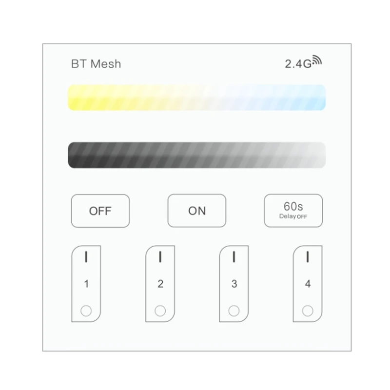 Bluetooth сетка 2,4 ГГц Беспроводной сенсорный Панель DimmerRGBW светодиодный Smart ПДУ для светодиодный светодиодные полосы света лампа светодиодная лента - Комплект: ZJ-TRBM-S-A