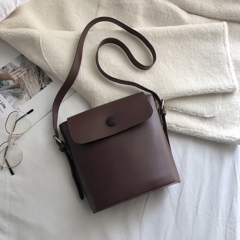 

V122019 Gogo Spring And Summer Versatile Simple INS Fashion Shoulder Bucket MORI Series Textured Online Celebrity New Style Smal