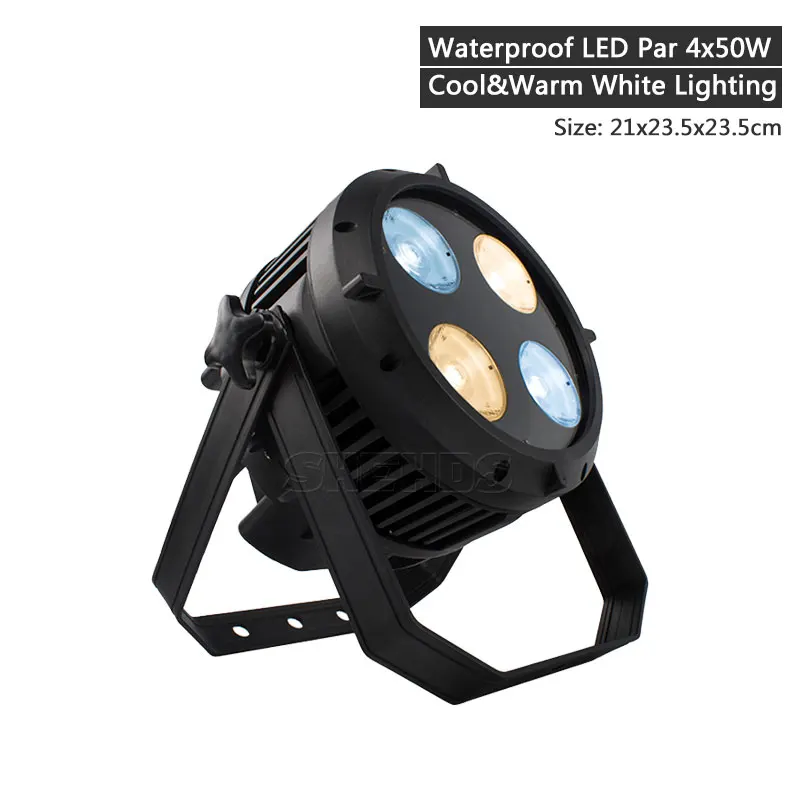 LED Par 4x50W Высокомощный светодиодный водонепроницаемый 200 Вт литой алюминиевый Par 4x50 Вт холодный и теплый белый свет фиксированный штекер 4/8 канал DMX512 сценический эффект D - Цвет: LED Par 4x50W