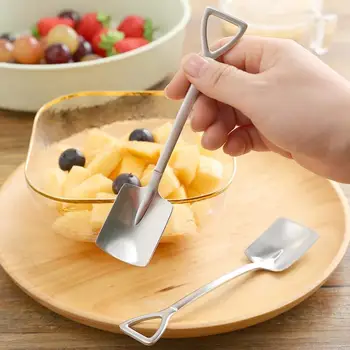 

Stainless Steel Ice Cream Dessert Spoon Bright Finish Can Be Hung Retro Multifunction Kitchen Flatware Cutlery Coffee Teaspoon