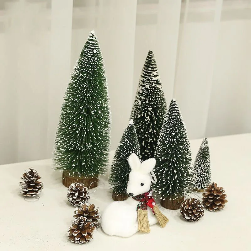 

Christmas Decoration Mini Christmas Tree Covered With White Cedar Pine Needles Desktop Ornaments Small Christmas Tree Wholesale