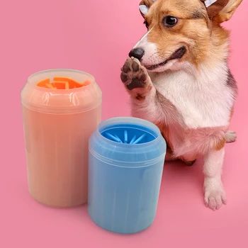 

Dog Paw Cleaner Cup Soft Silicone Combs Portable Pet Foot Washer Cup Paw Clean Brush Quickly Wash Dirty Cat Foot Cleaning Bucket