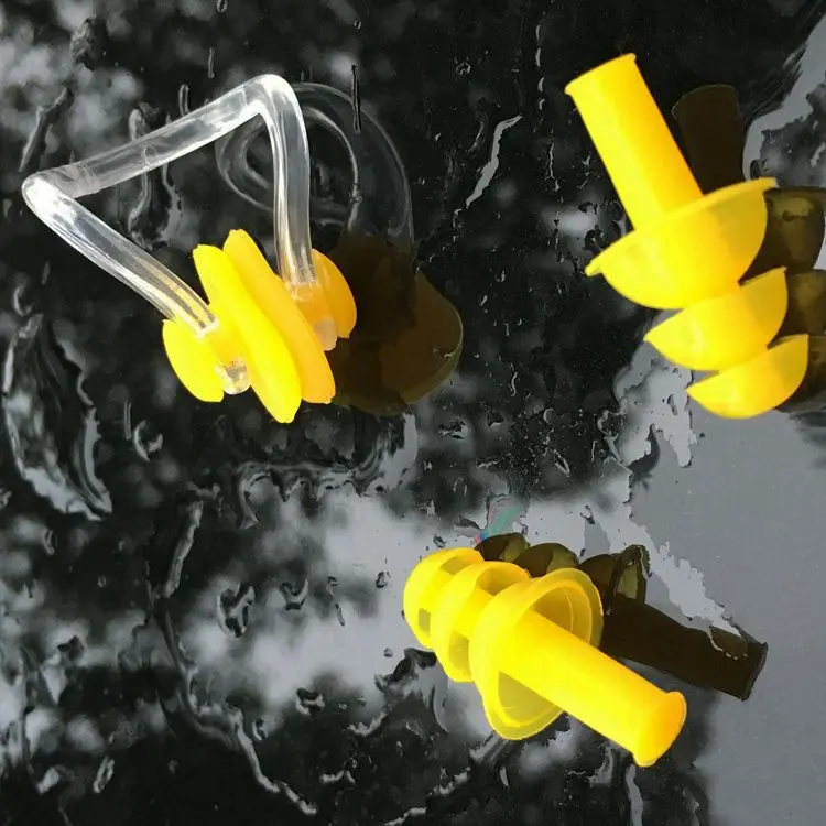 [Nose Clip And Ear Plug] Boxed Waterproof Swimming Earplug Nasal Splint Soft Silicone Adult Children Otitis Media Shampoo Bath