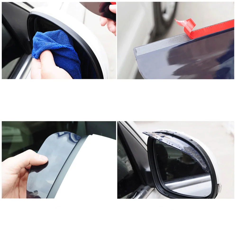 Universal 1Pair Car Rear View Side Mirror Rain Sticker Eyebrow Guard Sun  Visor