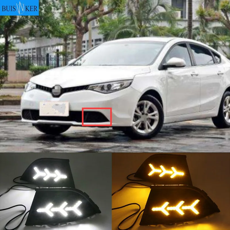 

Светодиодные дневные ходовые огни DRL для MG GT 2014-2018 с динамическим движущимся желтым сигналом поворота и синим ночным светом