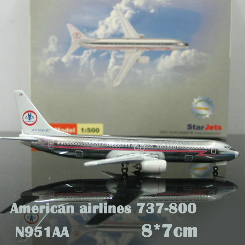 1:500, оригинальная посылка, американские авиалинии, транс DC-8-61, пассажирский самолет, статический дисплей, литая под давлением модель, Студенческая Подарочная коллекция - Цвет: USA 737 N951AA