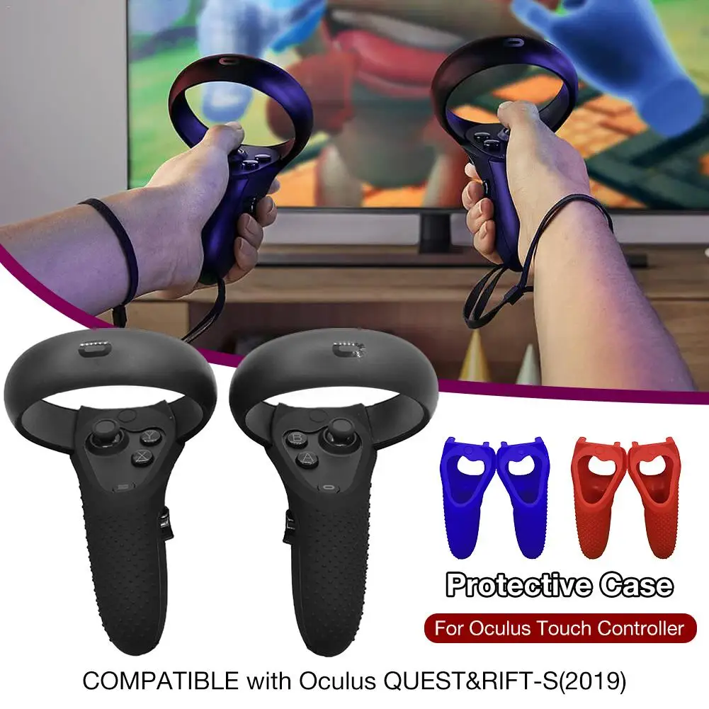 1 пара защитный чехол силиконовый чехол для Oculus Rift-S/Quest VR сенсорный контроллер с ручкой кожи рукав гелевый бампер ручка для Oculus