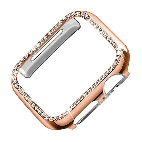 38 мм 42 мм чехол для часов для Apple Watch 40 мм 44 мм PC покрытый женский бампер с искристый Алмазный кристалл для iWatch серии 4 3 2 1