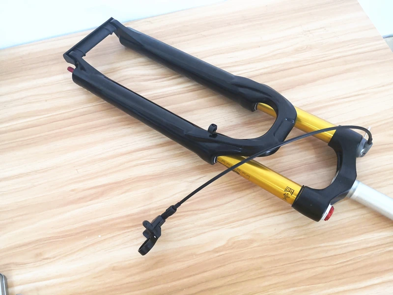 Новинка, Велосипедная вилка без логотипа, MTB, rl100мм, воздушный амортизатор, избегающая дискового тормоза, 27,5 дюймов, для путешествий, 100 мм, прямая трубка