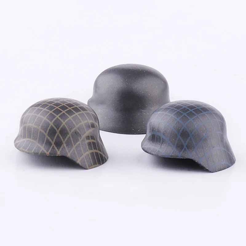 

10 Pcs/lot Blocks German M35 Helmets Printed Soldiers Military Army Rank MOC Building Bricks Toys for Children X549