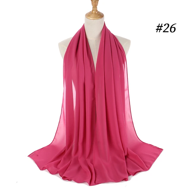 women plain bubble chiffon scarf hijab wrap printe solid color shawls headband women hijabs scarves/scarf 60 colors COLOR 26