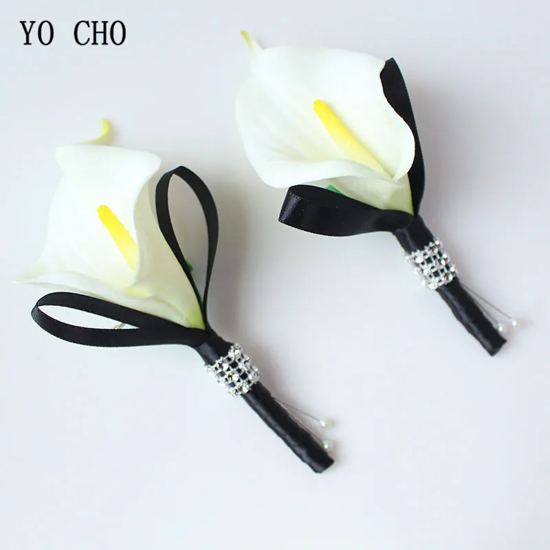 white black wedding boutonniere  (5)