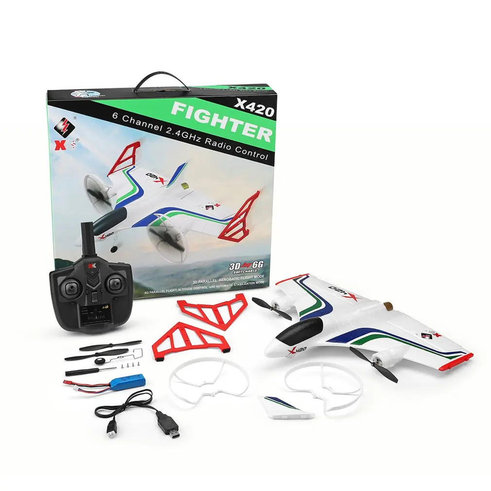 X420 RC самолет 6CH 3D/6G взлет и посадка трюк RC Дрон 050 Сильный магнитный двигатель пульт дистанционного управления самолет с ДУ вертолет