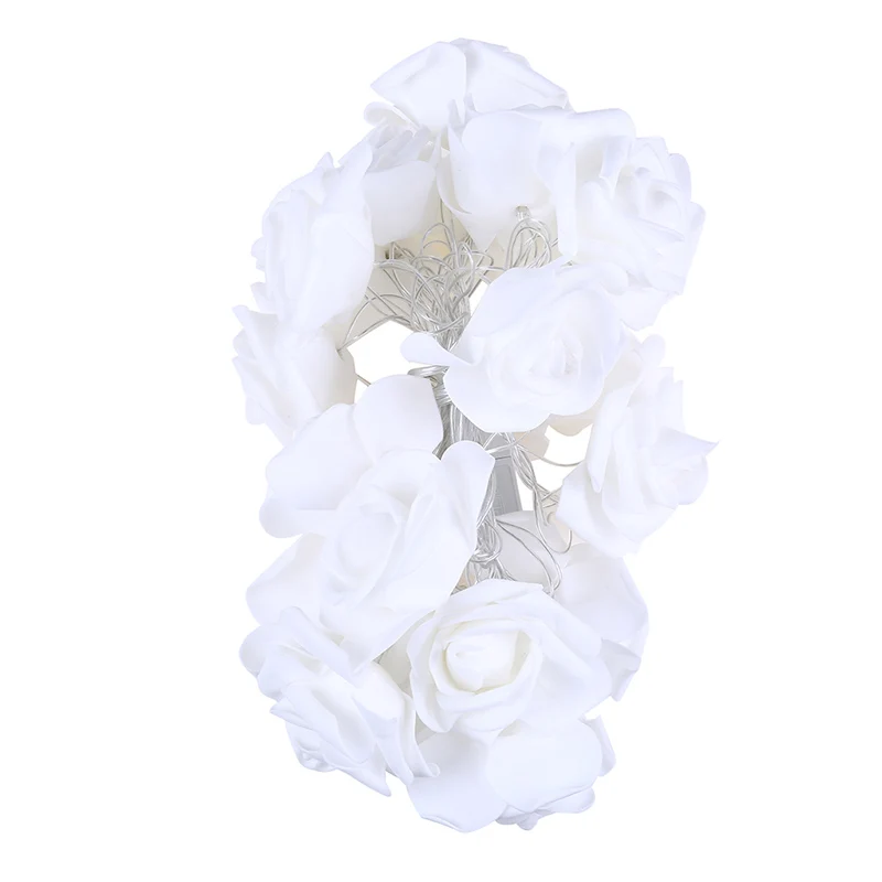 

high quality 220V 8 Mode Plug-In Rose Flower LED String Lights Christmas Party Decoration Blue, Pink, White 2019
