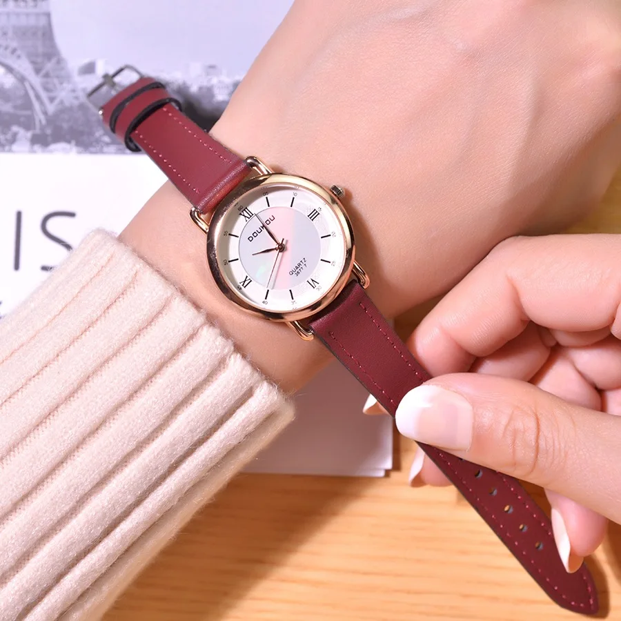 

Luxury Women Quartz Watches 2019 Casual Golden edge Leather Ladies Watches Women's Wristwatch Young Girl Watchproof reloj mujer