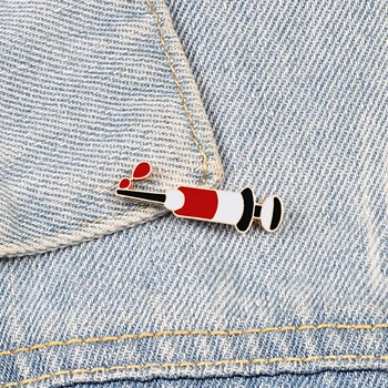 

Hot Sale Brooch Medical Syringe Creative Metal Enamel Pins Trendy Doctor Nurse Bag Clothes Lapel Pin Badges Jewelry Special Gift