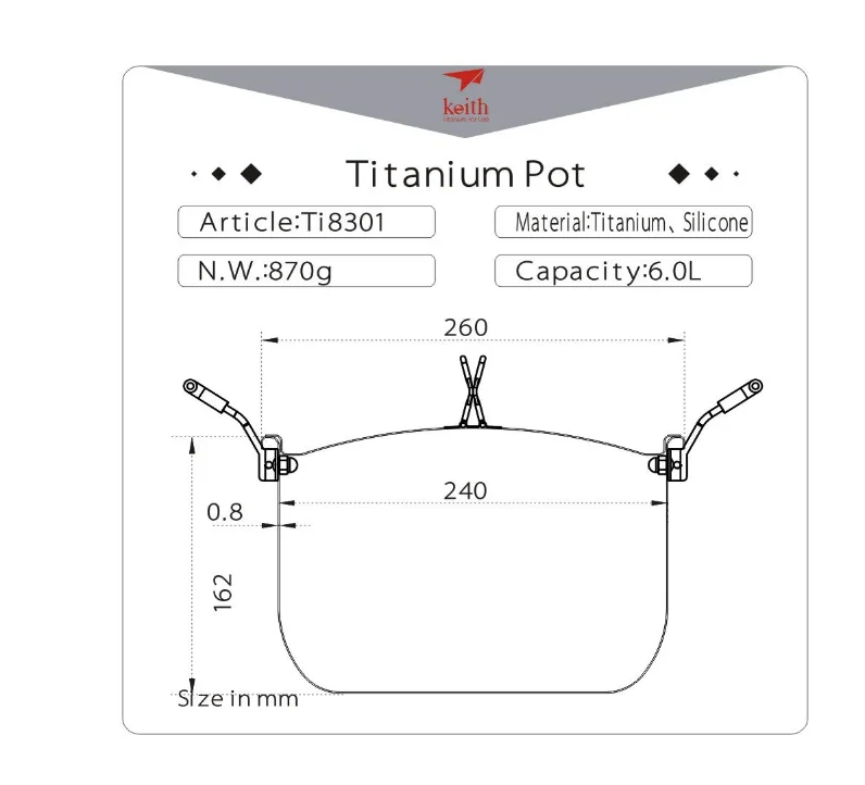 Keith titanium Ti8301 кастрюля 6,0 л