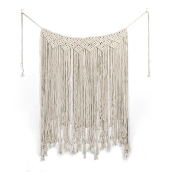 

Macrame Wall Art Hand-Made Dyed Cotton Wall Hanging Tapestry And Lace Fabric Bohemia Tassel Boho Home Decor Home Decoration