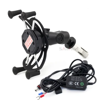 

X-Grip Phone Holder USB Charger For SUZUKI GSXR600 GSXR750 GSXR1000 HAYABUSA GSXR 600/750/1000 Motorcycle GPS Navigation Bracket