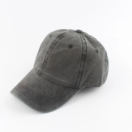 Черный Хлопок вымытая винтажная детская бейсбольная Кепка Snapback детская хип-хоп девочки-мальчики бейсболка - Цвет: Черный