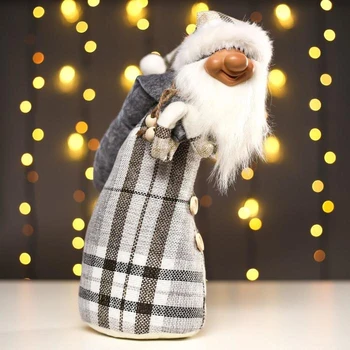 

Interior doll "Santa Claus in a plaid caftan" 44x20x20 cm 4900730