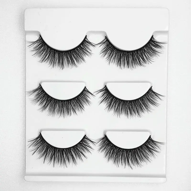 

124 new 3d false eyelashes handmade false eyelashes natural three-dimensional cross curling 3 pairs of false eyelashes