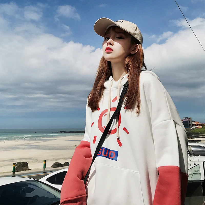 Разборные 2020 новые толстовки большого размера женские с капюшоном теплые