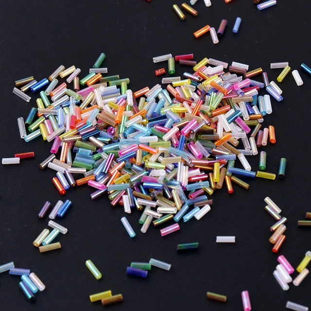 Approx.500pcs Twist Tube Czech Glass Beads Seed Long Loose Bugle Beads for  Jewelry Making 2X6mm