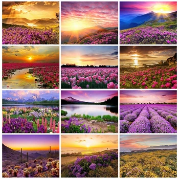 

EverShine Diamond Painting Full Drill Square Sunset Diamond Embroidery Landscape Rhinestones Art Cross Stitch Bead Picture Kits