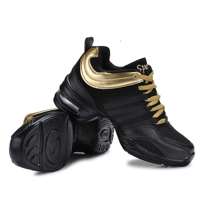 Mesh Jazz Shoes Woman Ladies Modern Soft Outsole Dance Sneakers Breathable Lightweight Dancing Fitness  Sapato Feminino