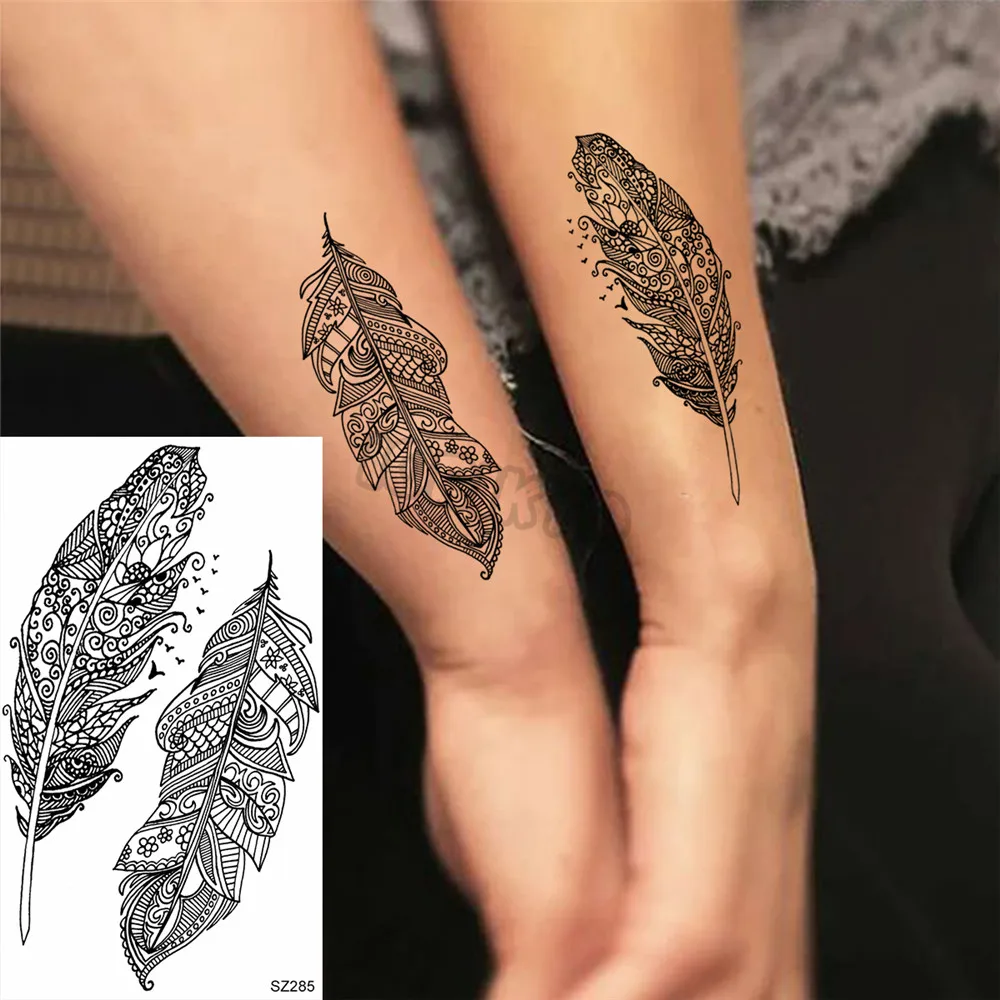 Watercolor Rose Small Temporary Tattoos For Women Girls Realistic Feather  Sun Flower Fake Tattoo Sticker 3D Forearm Tatoos Legs
