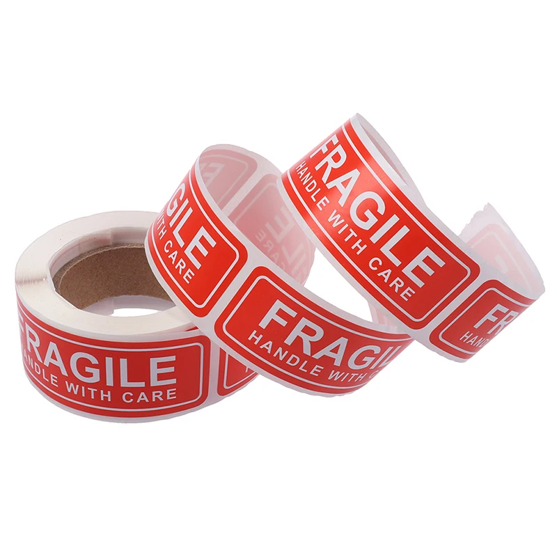 150Pcs/Roll New 1 x 3 inch Fragile Label Stickers Handle with Care Thank You Warning Signs Tags afbeelding