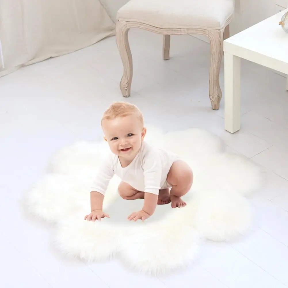 90 см пушистые коврики восьми-цветок ковер с лепестками диван Плюшевые напольная Подушка-коврик для детская спальня