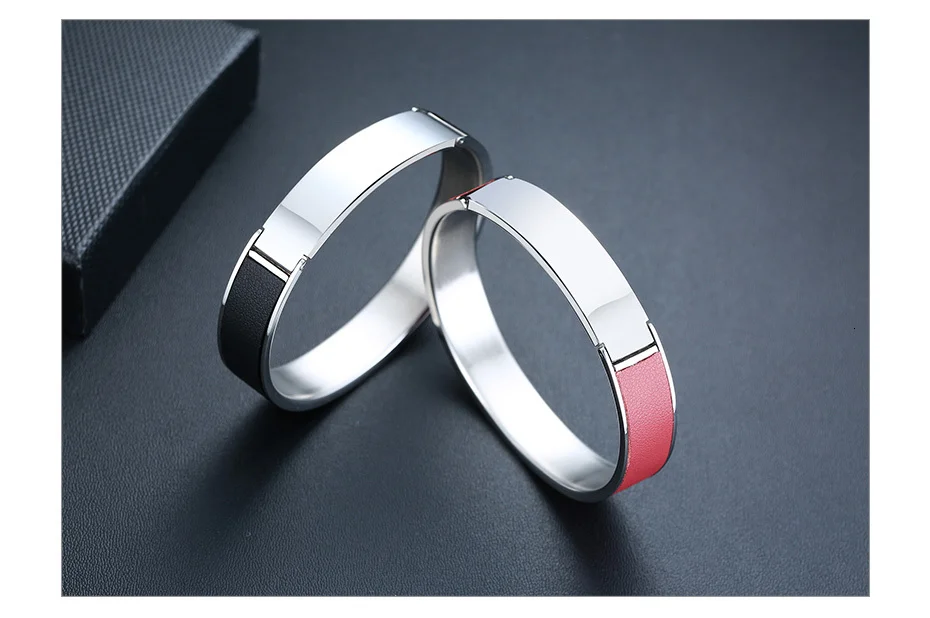 Vnox персонализировать пару браслетов для женщин мужчин нержавеющая сталь Натуральная кожа браслет настроить Подарок на годовщину