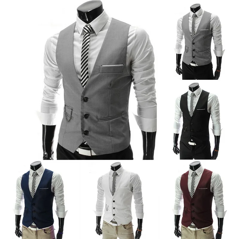 Chaleco Formal para hombre, chalecos de traje, chaleco para hombre ajustado, traje para hombre, chaleco para fiesta de boda, chaqueta de negocios sin mangas para hombre 2020