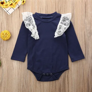 

Newborn Infant Clothing Body Baby Girl Boys Bodysuits Solid Lace Long Sleeve Jumpsuit Playsuit Outfit Clothes 0-24M