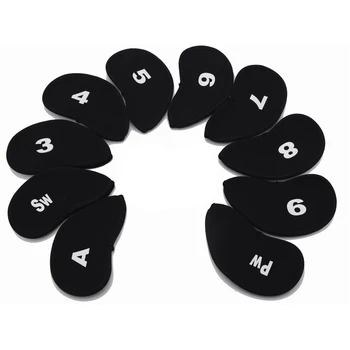 

10pcs/set Protective Rod Hat Golf Pole Cover Shockproof Anti-slip Thick Dust Proof Numbers Print Outdoor Sports Fine Sewing Soft