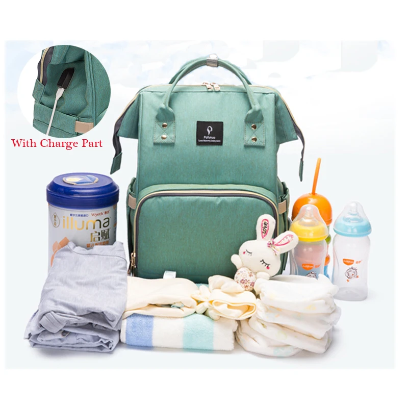

Big Capacity Nappy Backpack Bag With Charge Part Mummy Large Capacity Bag Mom Baby Multi-function Waterproof Outdoo Baby Care