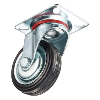 

3-inch Rubber Swivel Caster Wheel 360 Degree Top Plate 110 lbs. Load Capacity Universal Swivel Casters Furniture Wheel Castor