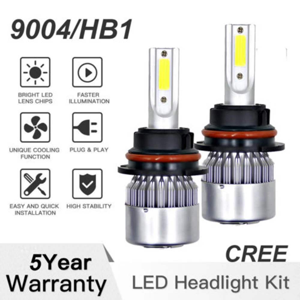 1300W 6000K White 195000LM H4 9003 CREE LED Conversion Headlight Kit Hi/Low Beam