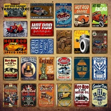 Hot Rod моторное масло металлические знаки папа гаражный Декор Автомобиль мотоциклы табличка для бара паба домашняя декоративная тарелка винтажный художественный плакат YI-054