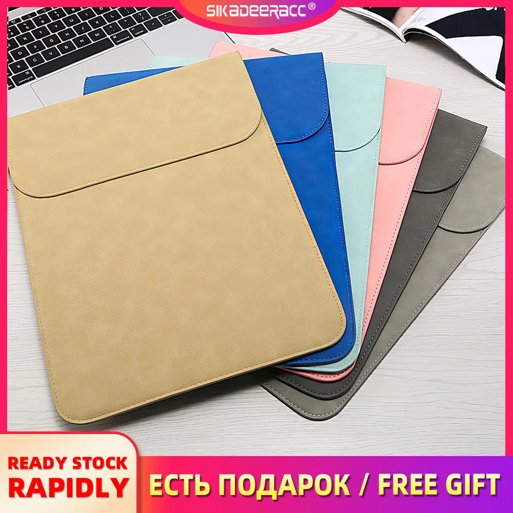 

Fashion Business Ultra Thin Matte Computer Bag With Power Pack Shockproof Waterproof Soft Sheepskin Leather Notebook Bag Case