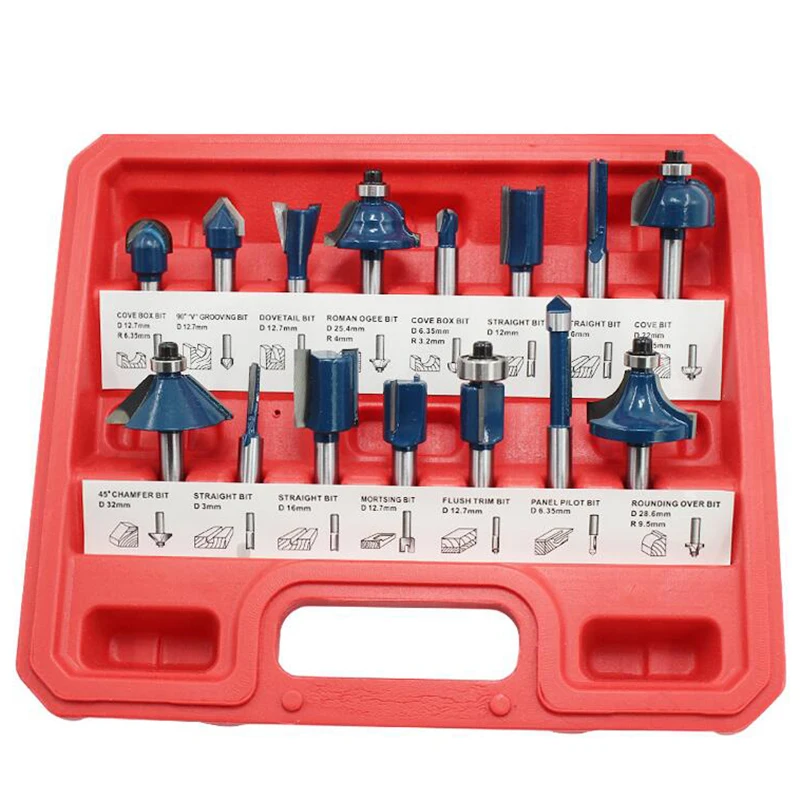 

Router Bit Set 1/4” Shank Chamfer Router Bits for Woodworking on Wood
