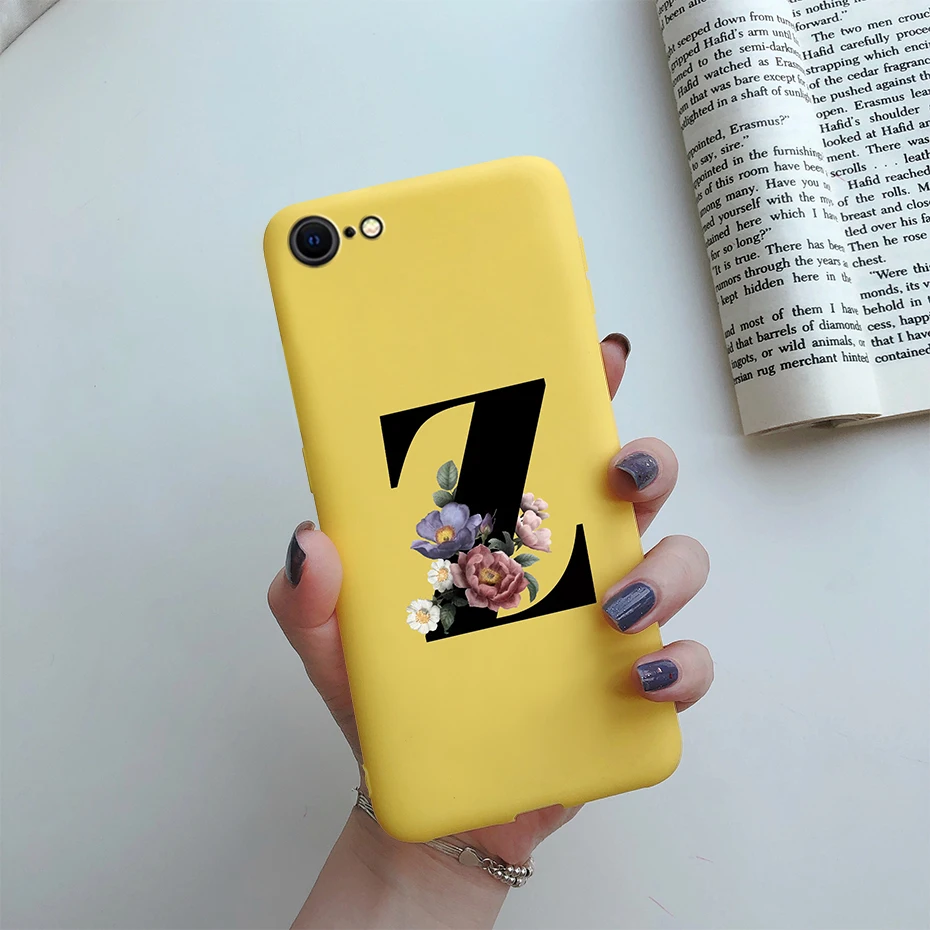 Alphabet Flower Silicone Phone Case – Soft, Stylish Bumper Cover
