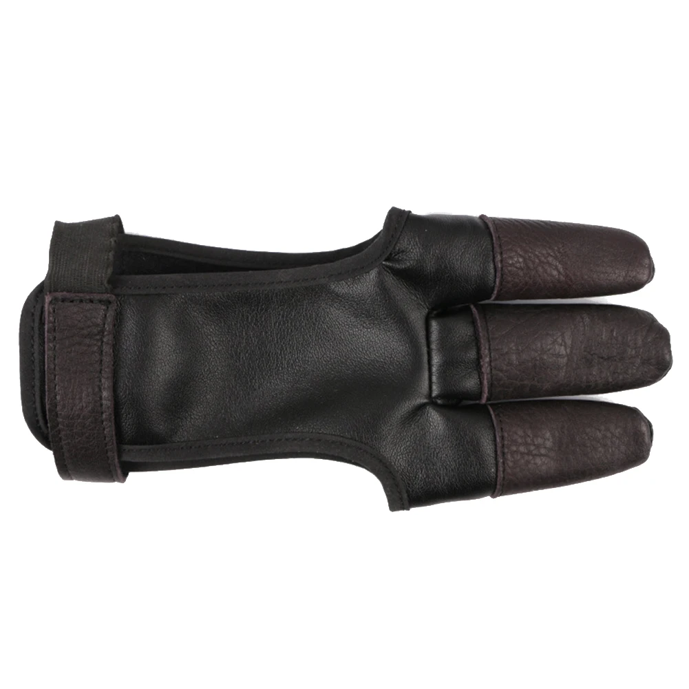 1Pc 3 Fingers Archery Protective Glove Guard for Recurve Compound Bow Shooting Gloves Archery Glove Hand Guard faux leather Glov