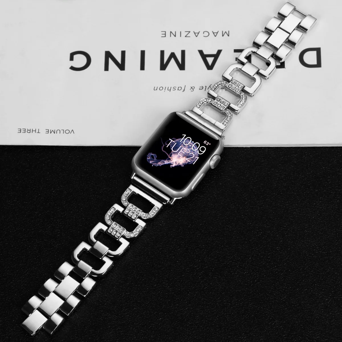 Уникальный D Link Модный Ювелирный дизайн полосы для Apple Watch 5/4 Bling Band совместимый iWatch